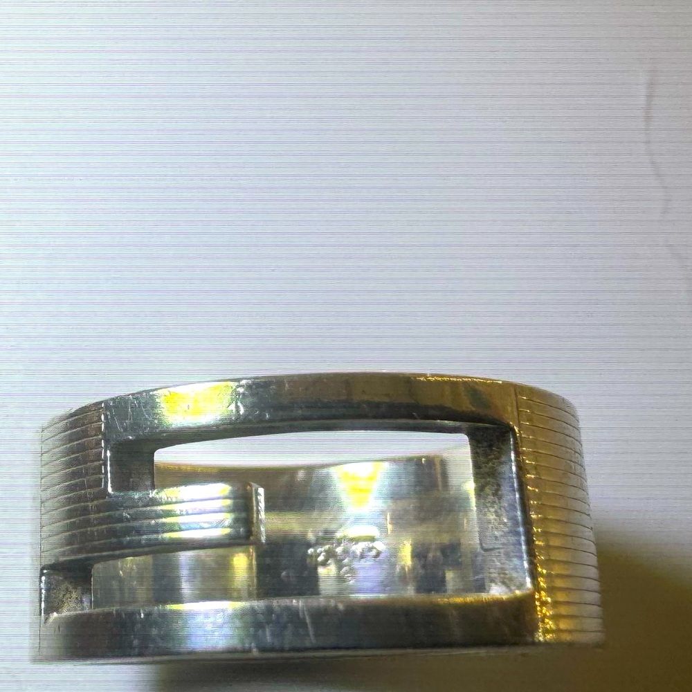 Gucci Wide G Cutout Ring Size 5 Made in Italy Vintage Authentic 925 - Picture 4 of 11